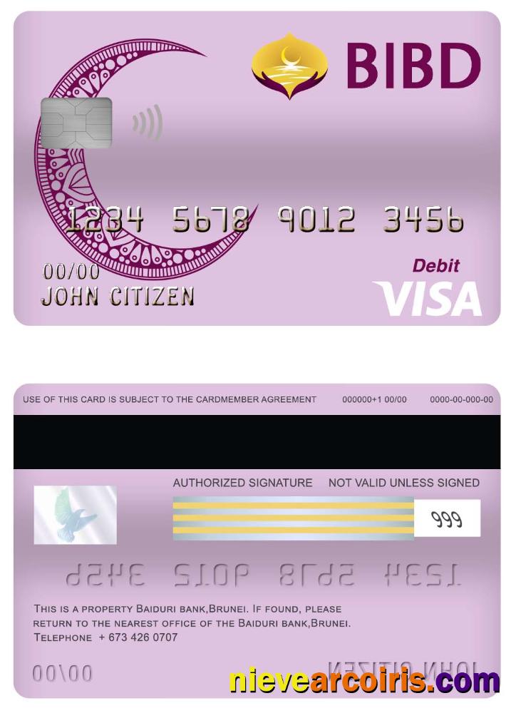 Brunei Baiduri Bank visa card debit card